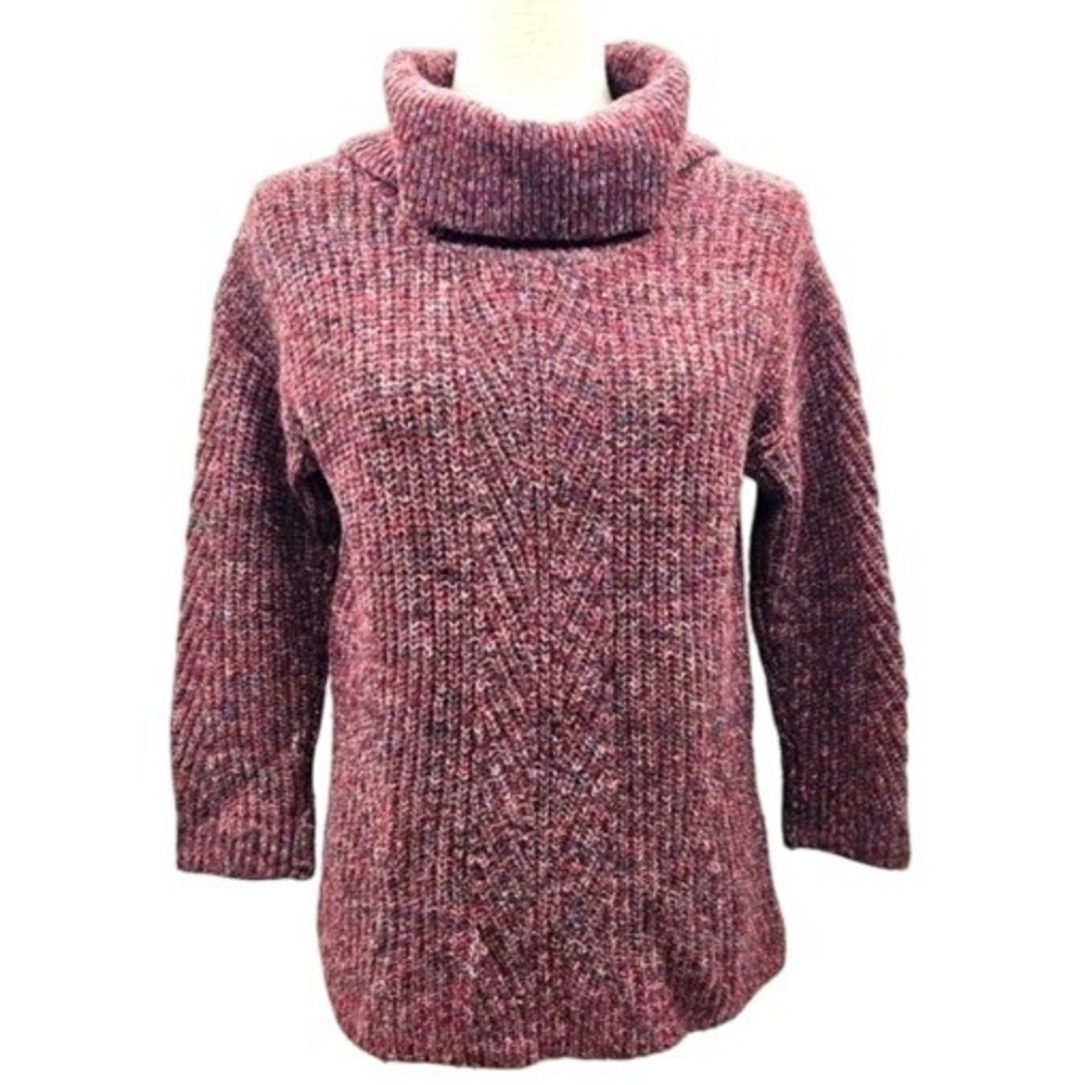 Leo Nicole Women's Cozy Multicolored‎ Knit Cowl Neck Sweater